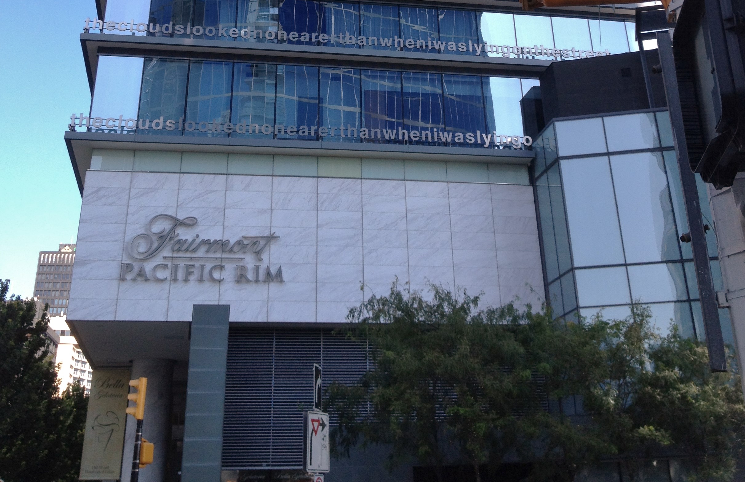 Exterior shot of the Fairmont Pacific Rim in Vancouver