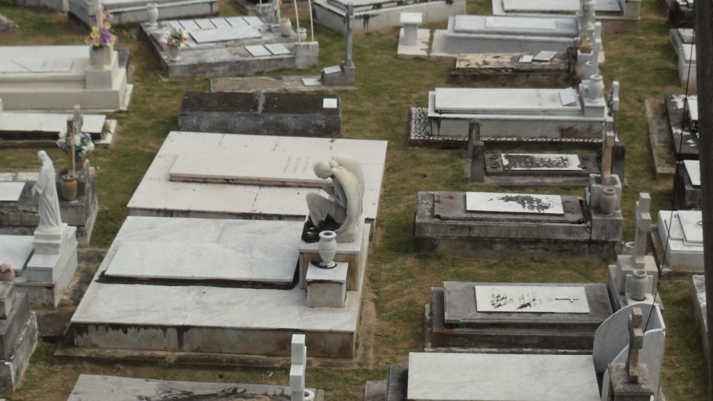 There were two sides to the cemetery. This angel was on a tomb on the other side.