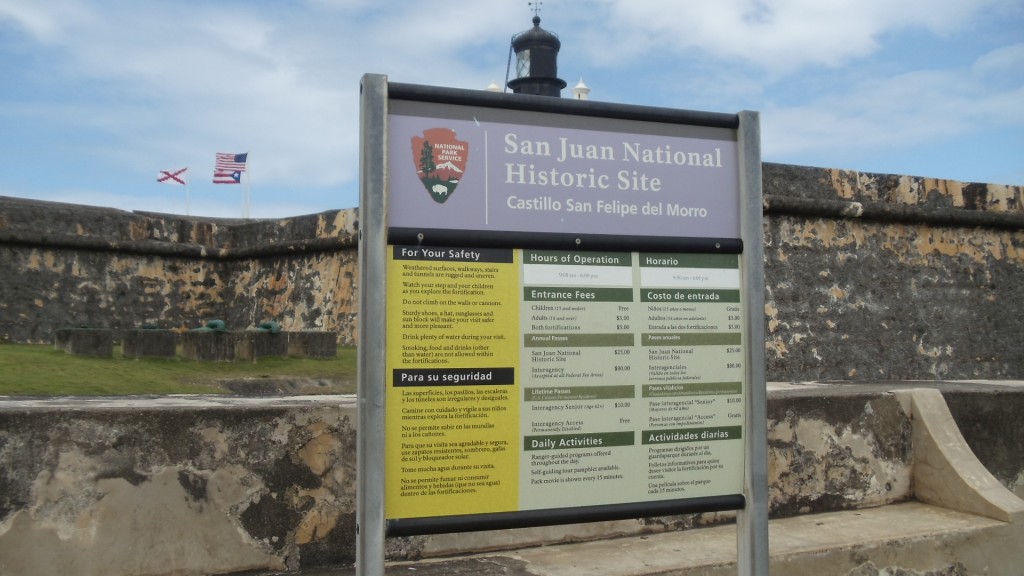 San Juan National Historical Site sign