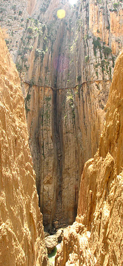 Ground-level view of El Caminito del Rey - Image from Wikipedia