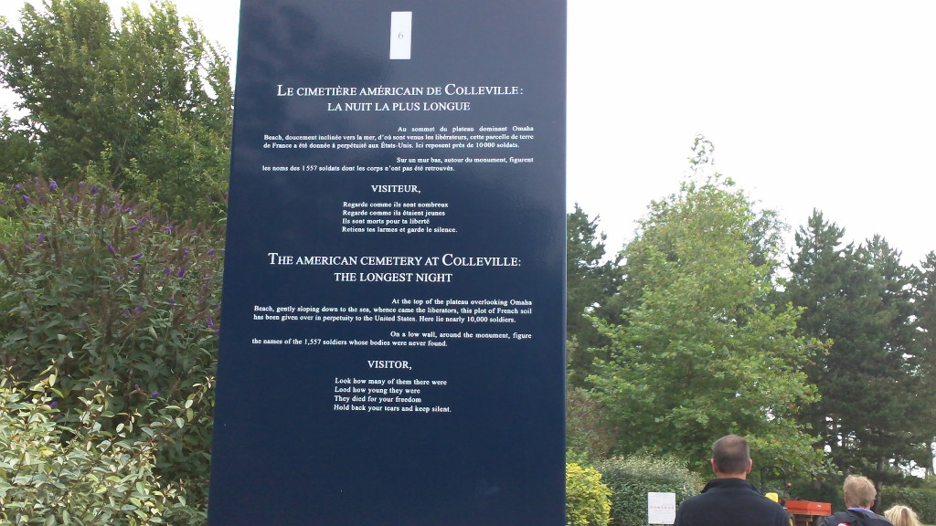 The American Cemetery sign