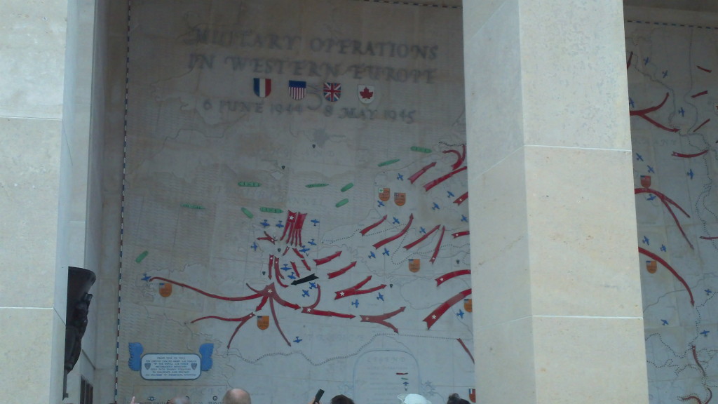 Map inside memorial at Normandy American Cemetery.