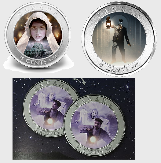 2015 Haunted Brakeman Canada Lenticular 25 Cent Coin & Stamp Gift Set 