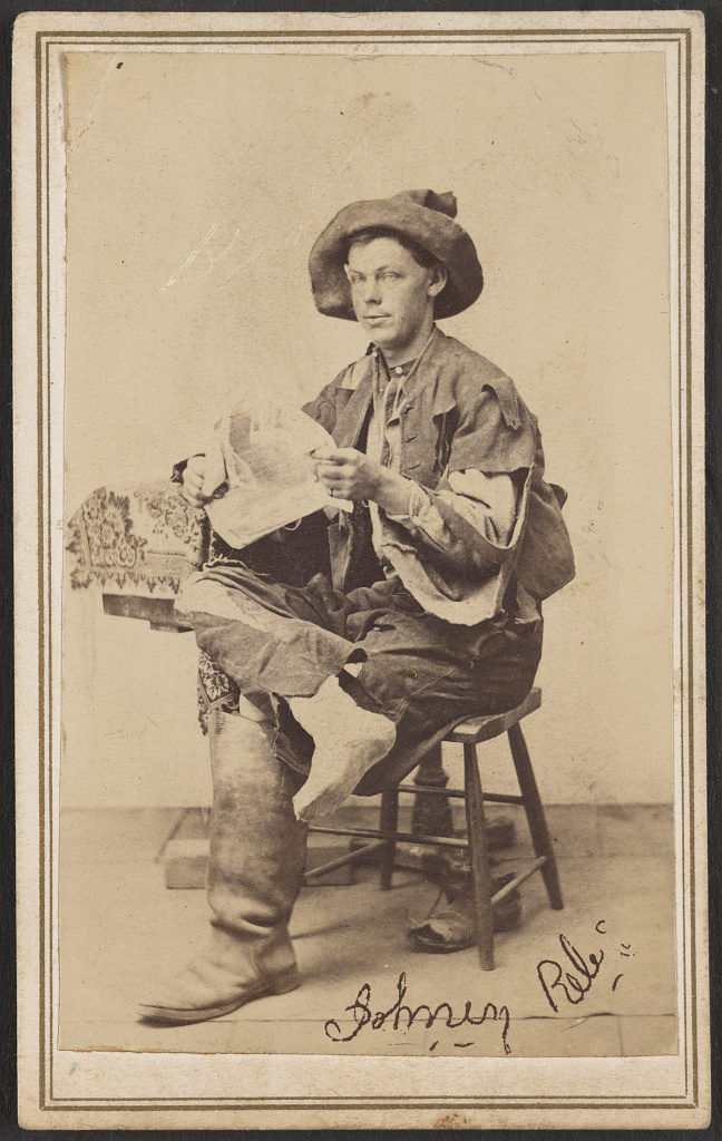 A Rebel Prisoner at Point Lookout photographed by L.V. Newell, courtesy of the Library of Congress.