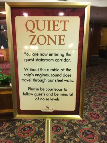 Queen Mary Quiet Zone sign