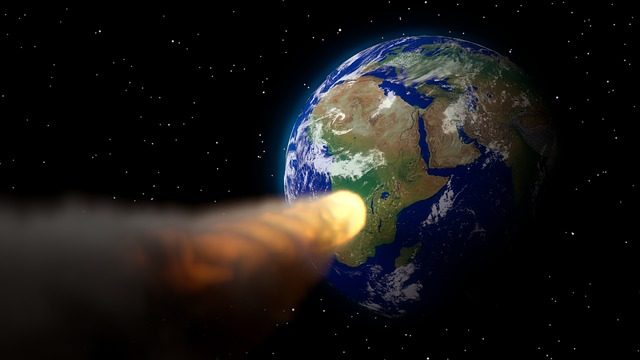fiery asteroid speeding towards earth's Armageddon