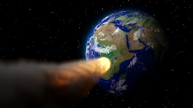 fiery asteroid speeding towards earth's Armageddon