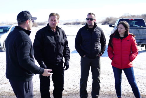 Alien Highway cast Chuck Zukowski, Daniel Zukowski and Heather Taddy talking with skinwalker witness about sighting