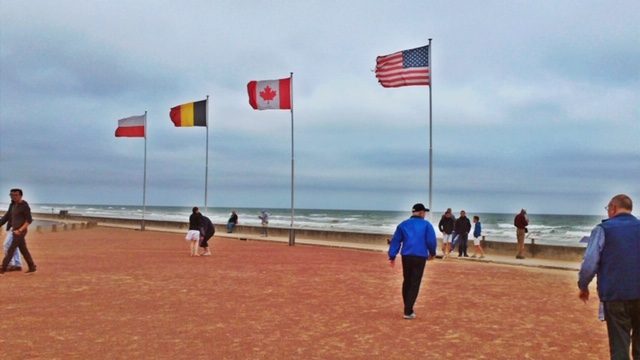 American flag at Omaha Beach