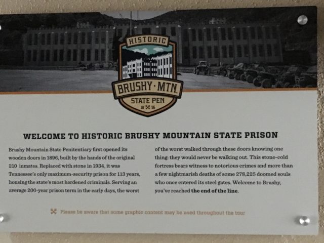 Historic Brushy Mountain State Penitentiary Welcome Sign