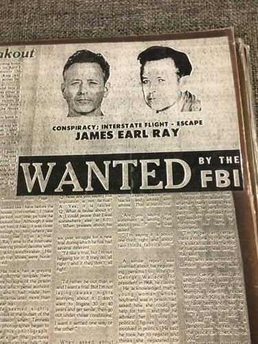 James Earl Ray Newspaper Article