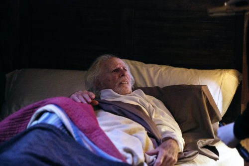 Bruce Dern as John Rothstein laying in bed in Mr. Mercedes