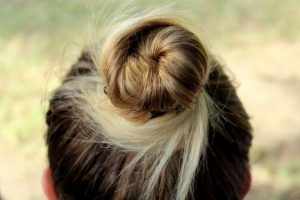 blond hair in bun hairstyle