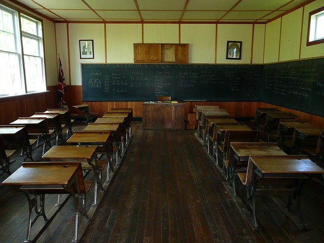 creepy empty classroom