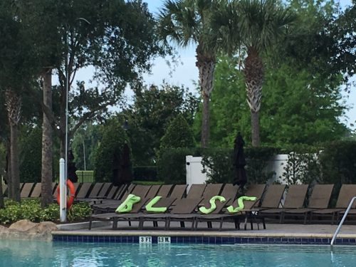 Bliss pool towel message