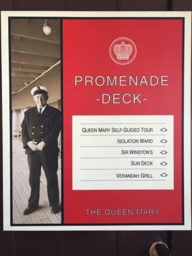 Queen Mary Promenade Deck direction sign