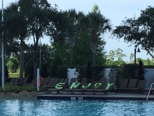 Enjoy pool towel message