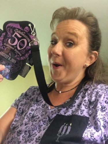Haunted Mansion 50 Years of Retirement Unliving event lanyard
