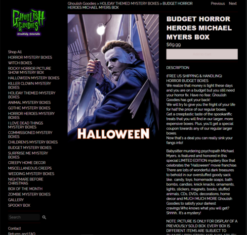 Ghoulish Goodies Michael Myers Mystery Box Screenshot