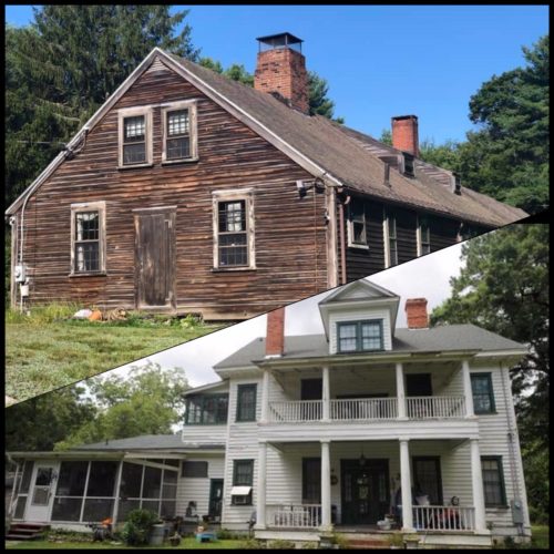 The two houses from The Conjuring, the one in Rhode Island and the movie exterior from North Carolina.