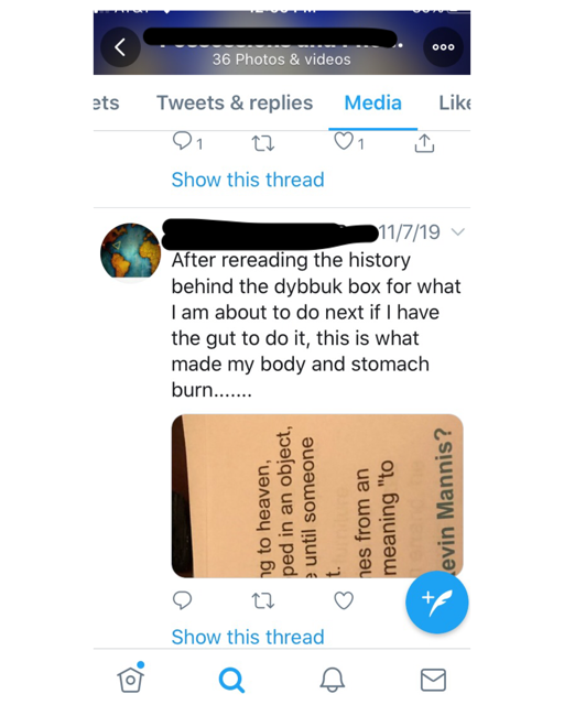 Screenshot of alarming Haunted Museum Tweet 2