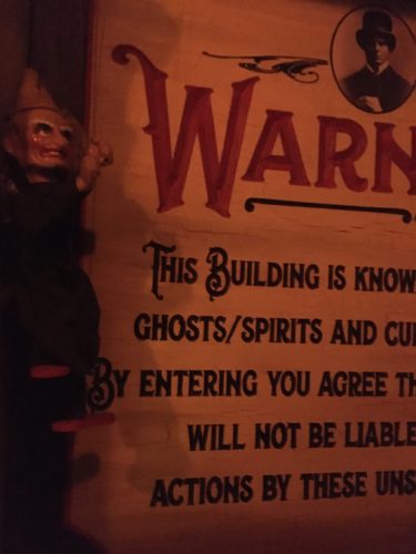 Zak Bagans' Haunted Museum Warning sign