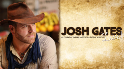 Josh Gates Live Speaking tour graphic