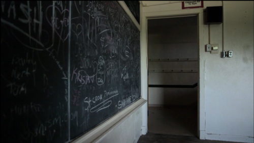 Chalkboard inside Farrar School