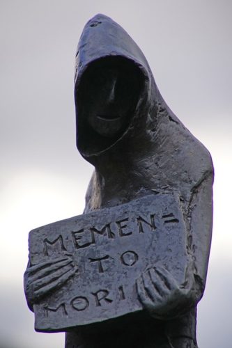 Grim reaper memento mori statue