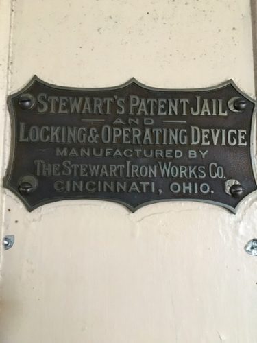 Stweart's Patent Jail Locking and Operating Device emblem
