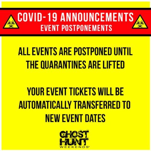Ghost Hutn Weekends COVID-19 notice