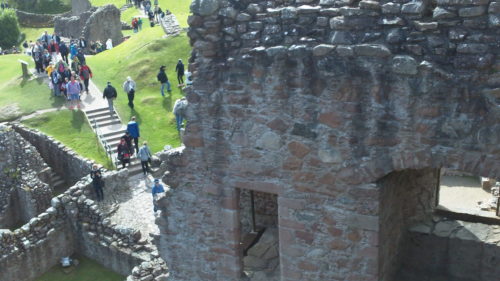 Urquhart Castle looking down from ruins