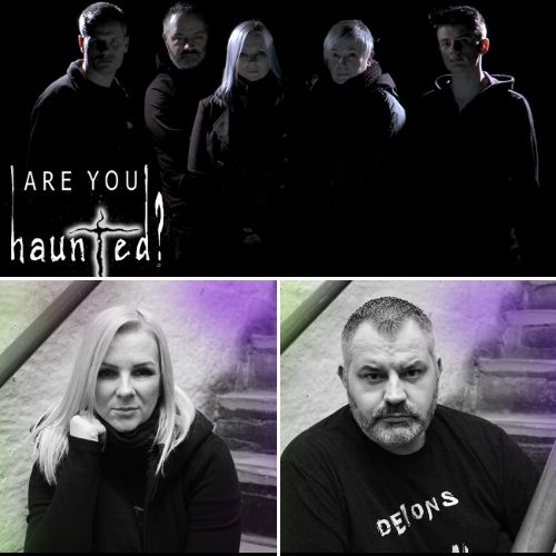 Collage of Are You Haunted cover with Sara Whyman and Phil Whyman