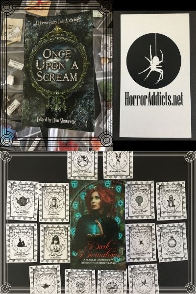 Examples of HorrorAddicts.net Press's free gift with purchase
