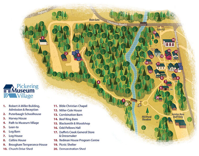 Map of Pickering Museum Village