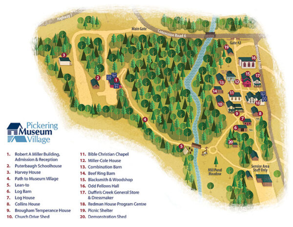 Map of Pickering Museum Village