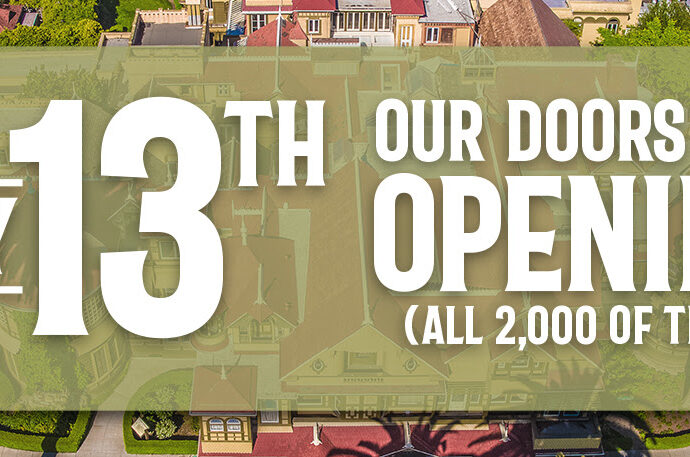 Winchester Mystery House reopening graphic