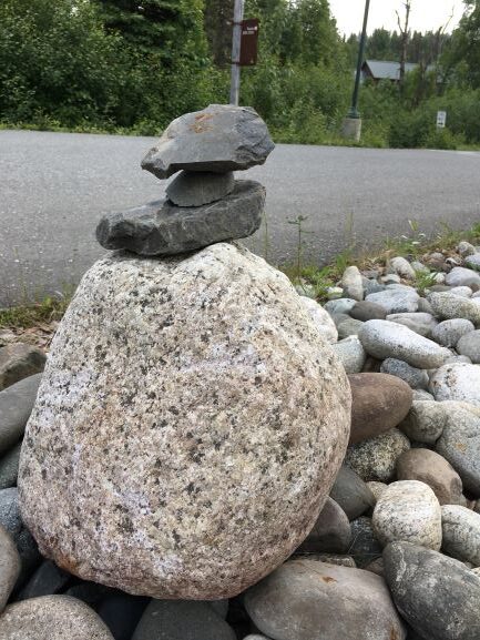 Inukshuk on rock at Mt. McKinley Princess Wilderness Lodge