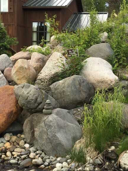 Inukshuks on boulders at Mt. McKinley Wilderness Lodge