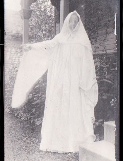 Ghost photo circa 1920 in Buckland Museum's Apparitions Exhibition