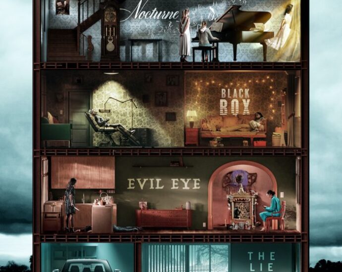 Welcome to the Blumhouse vertical with Nocturne, Black Box, Evil Eye and The Lie posters