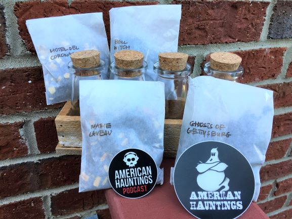 American Hauntings Ink Teas handmade box with stickers