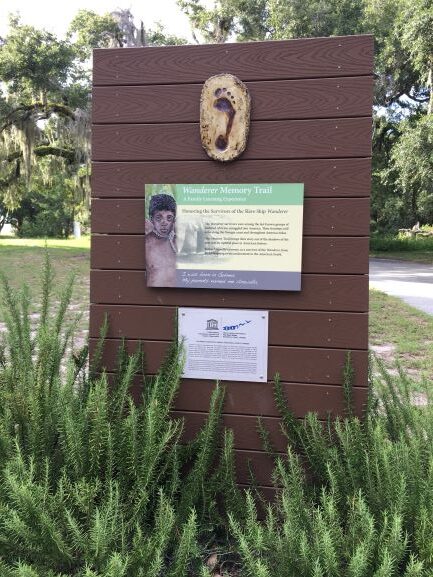 The Wanderer and Exhibit Trail sign