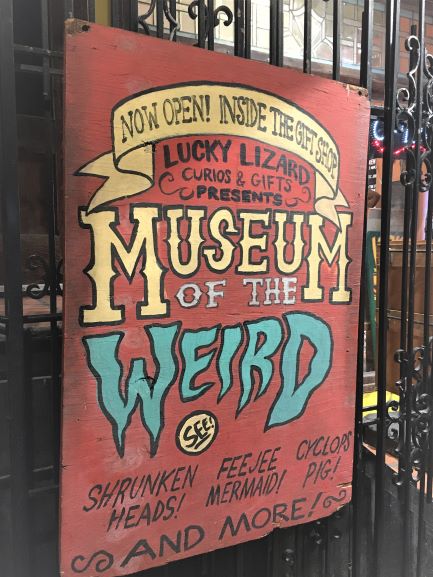 Museum of the Weird front outside sign