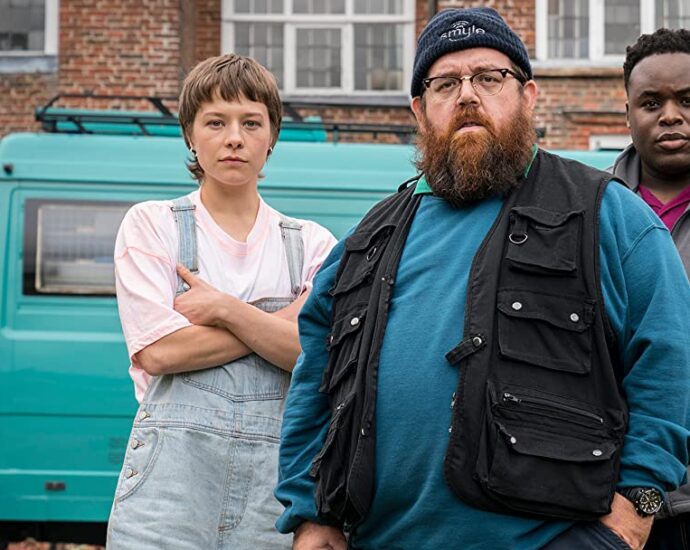 Emma D'Arcy, Nick Frost and Samson Kayo star in Truth Seekers