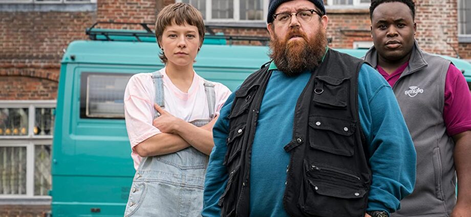 Emma D'Arcy, Nick Frost and Samson Kayo star in Truth Seekers