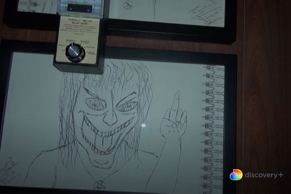 Richard Ramirez demon flipping the middle finger drawing