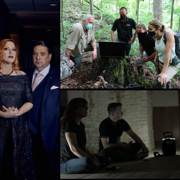 discovery+ collage of The Dead Files, Expedition Bigfoot and Kindred Spirits