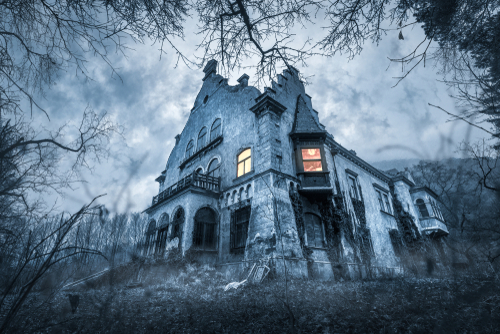Old abandoned looking haunted house