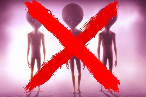 No aliens. Three aliens with a red X over them